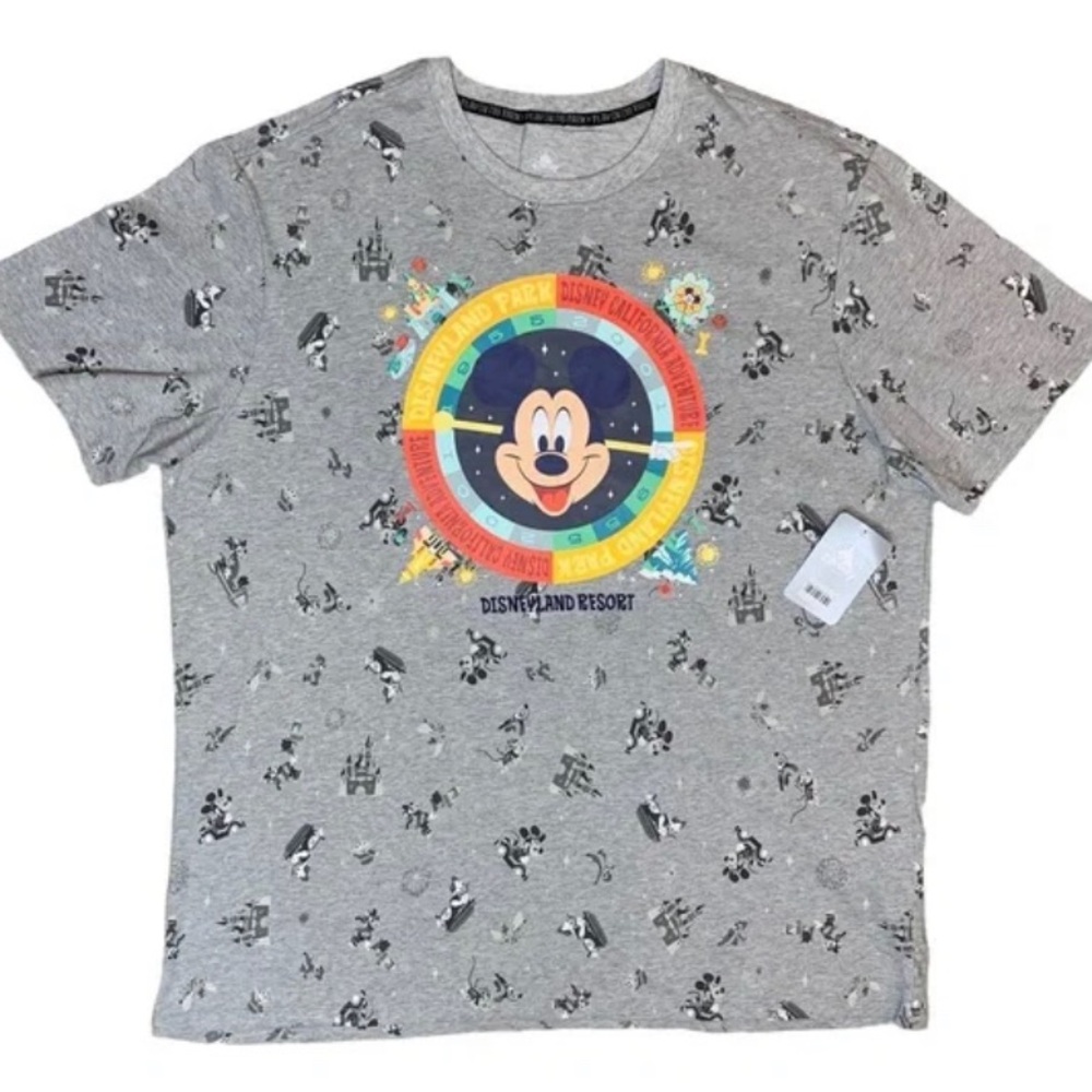 NWT Disneyland Resort Mickey Mouse Play in the Park Gray Graphic T-Shirt Large